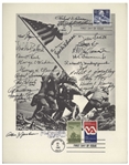 Joe Rosenthal Signed Iwo Jima Flag Raising 8.5 x 11 Photo -- Also Signed by 23 Medal of Honor Recipients
